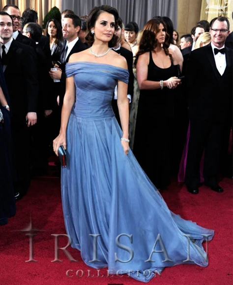 

free shipping 2018 vestidos-de-fiesta Oscars Awards Blue Blue Off Shoulder Celebrity Prom Evening Long mother of the bride Dress