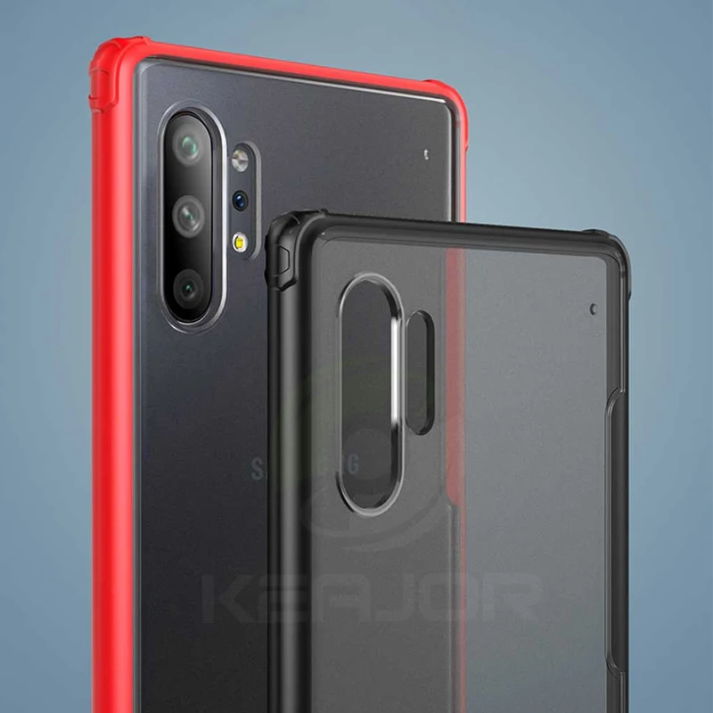 

Case For Samsung Galaxy Note 10 Plus Case Soft Silicone+Hard PC Matte Transparent Back Cover For Samsung Galaxy S10 Plus S10e