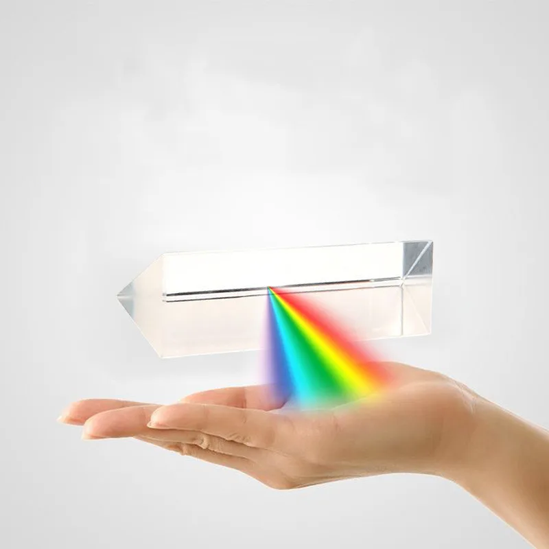 

1pcs Optical Glass Right Angle Reflecting Triangular Prism for Teaching Light Spectrum Rainbow Maker
