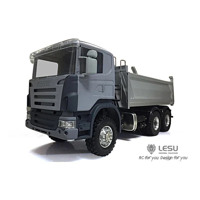 1/14 LESU Scania 6x6 металлический гидравлический самосвал RC грузовик блокировка дифференциала