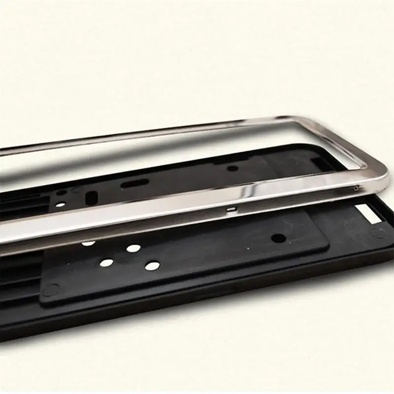 Onever Car License Plate Frame Number Plate Holder Stainless Steel With 8 Security Pins European German Russian 8K Premium 1pcs