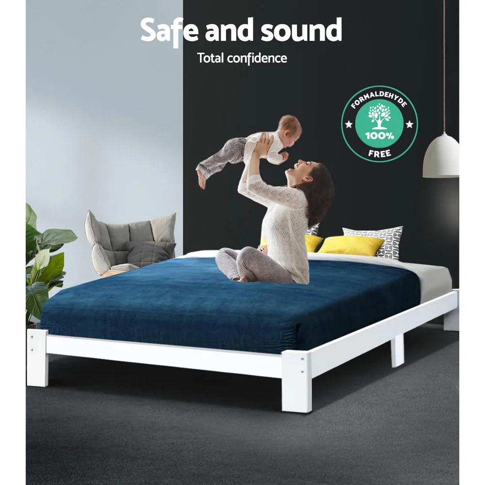  Artiss Queen Wooden Bed Base Frame Size JADE Timber Foundation Mattress Platform Modern Soft Beds H - 4000095868464