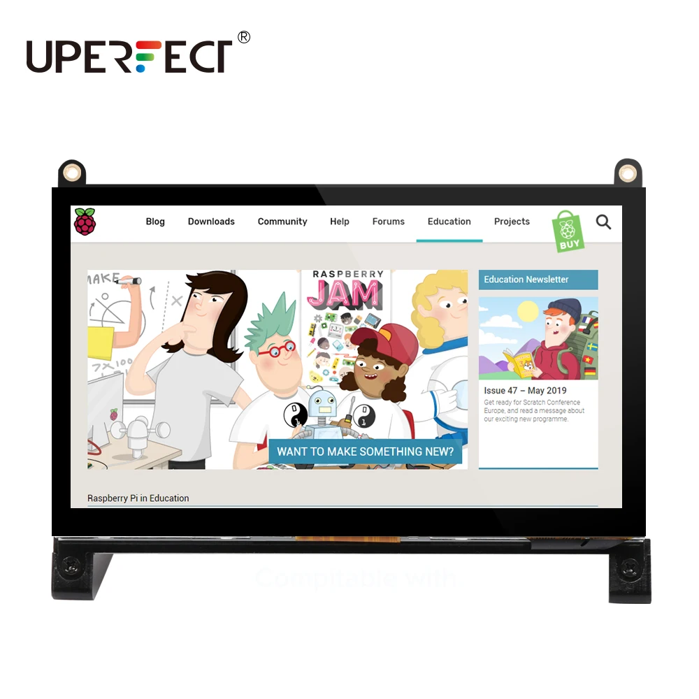 UPERFECT Raspberry Pi Touchscreen Monitor 7 Protable Display IPS 1024x60 0 Gebaut-in Dual Lautsprecher für RaspberryPi 4 3 2