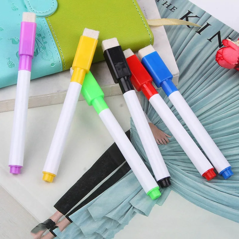 1PCS New Magnetic Whiteboard Pen Erasable Dry White Board Markers Magnet Built In Eraser Office School Supplies