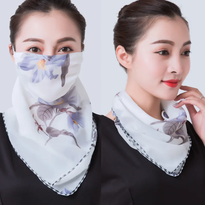 

Face Mask Scarf Sun Protection Mask Outdoor Riding Masks Protective Silk Scarf Handkerchief Hot Sell Mouth Mask Lightweight