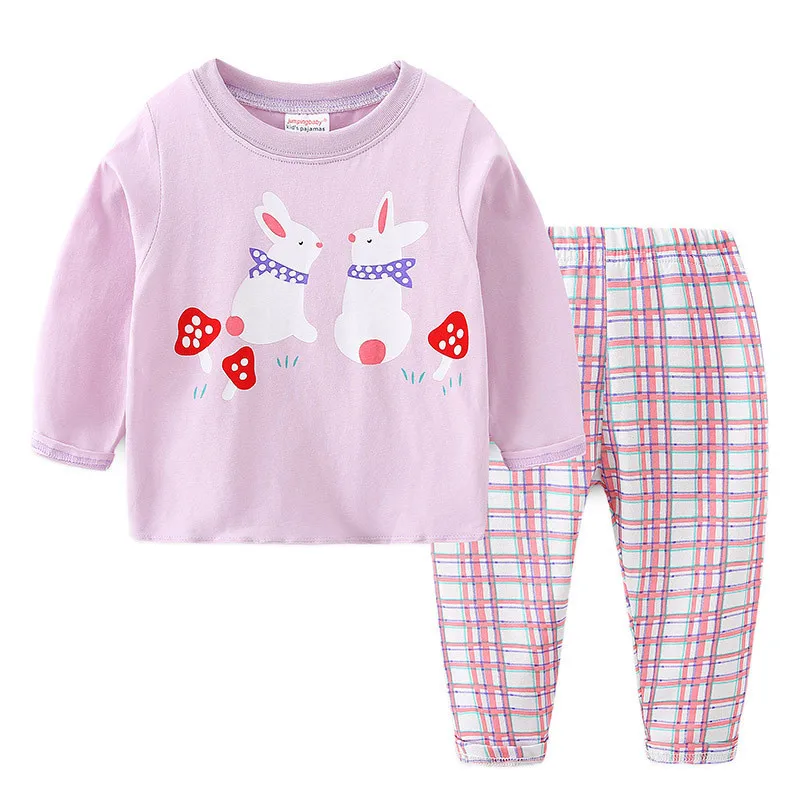 Jumpingbaby/ г.; пижамы для девочек с единорогом; Пижама с единорогом; infantil; детская ночная рубашка; Koszula Nocna; пижамный комплект; Gecelik