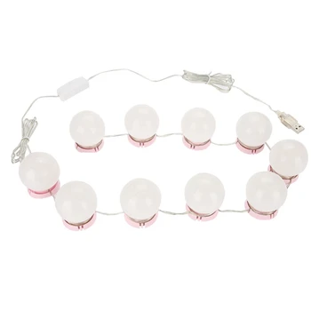 

Makeup Mirror Vanity Led Light Bulbs Kit Usb Charging Port Cosmetic Lighted Make Up Mirrors Bulb Adjustable Brightness Lights