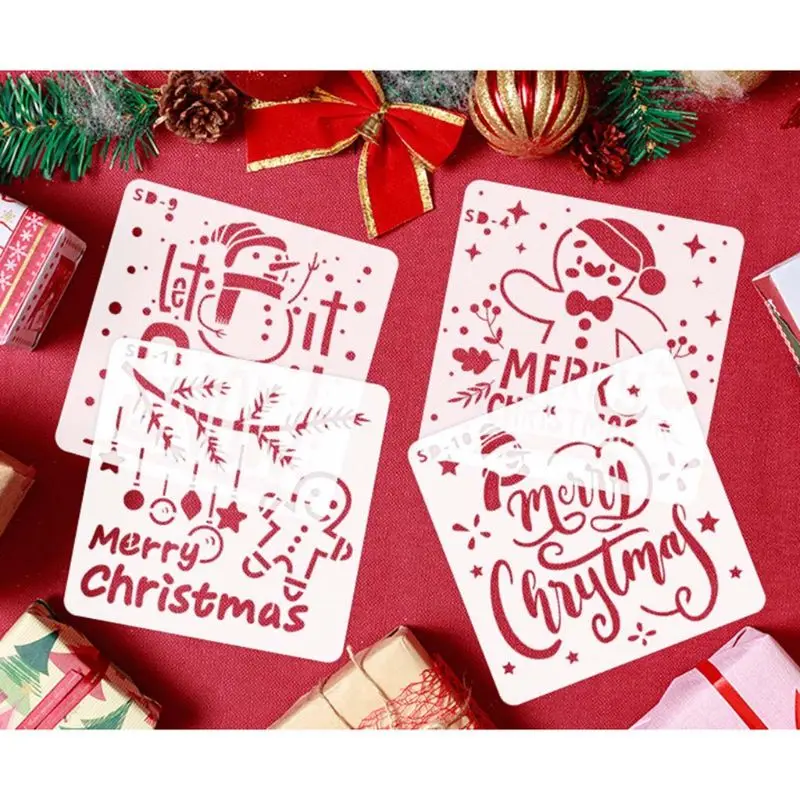 

24pcs/set DIY Christmas Drawing Stencil Templates Embossing Paper Card Painting