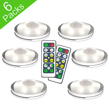

Dimmable Lighting LED Battery Puck Lights with Remote Control Touch Sensor Under Cabinet Lights for Kitchen Wardrobe Closet Lamp