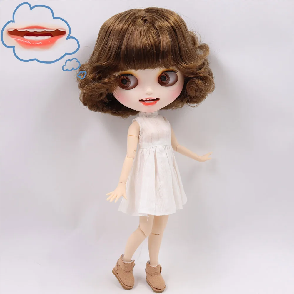 Ледяной DBS Blyth кукольные нет. BL9158 каштановые волосы резные губы полный зубы