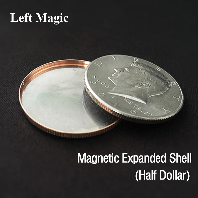 

Magnetic Expanded Shell (Half Dollar) Coin Magic Tricks Illusions Magic Accessories Illusions Gimmick Magician Accessories