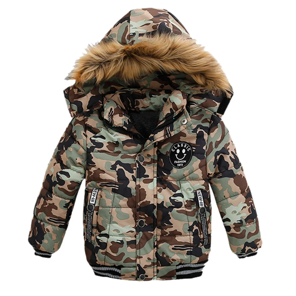 Coat Children Winter Jacket Coat Boy Jacket Warm Hooded Kids Clothes Zipper Pocket Coat Casual Outerwear Autumn Winter Overcoat