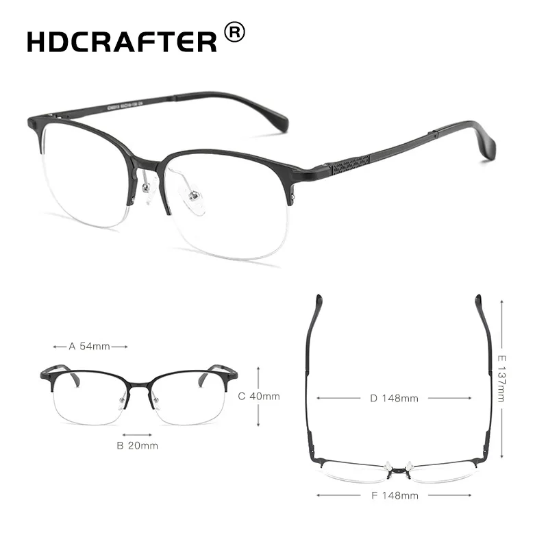 HDCRAFTER новые очки в алюминиево магниевой оправе мужские полуоправы для очков по