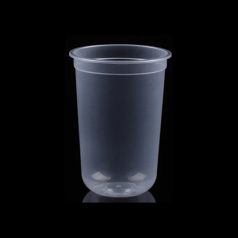 50 шт. Высокое качество 90 Калибр U форма прозрачный одноразовый жемчужный молочный чай холодная горячая пластиковая чашка на вынос пакет с крышкой - Цвет: only cup