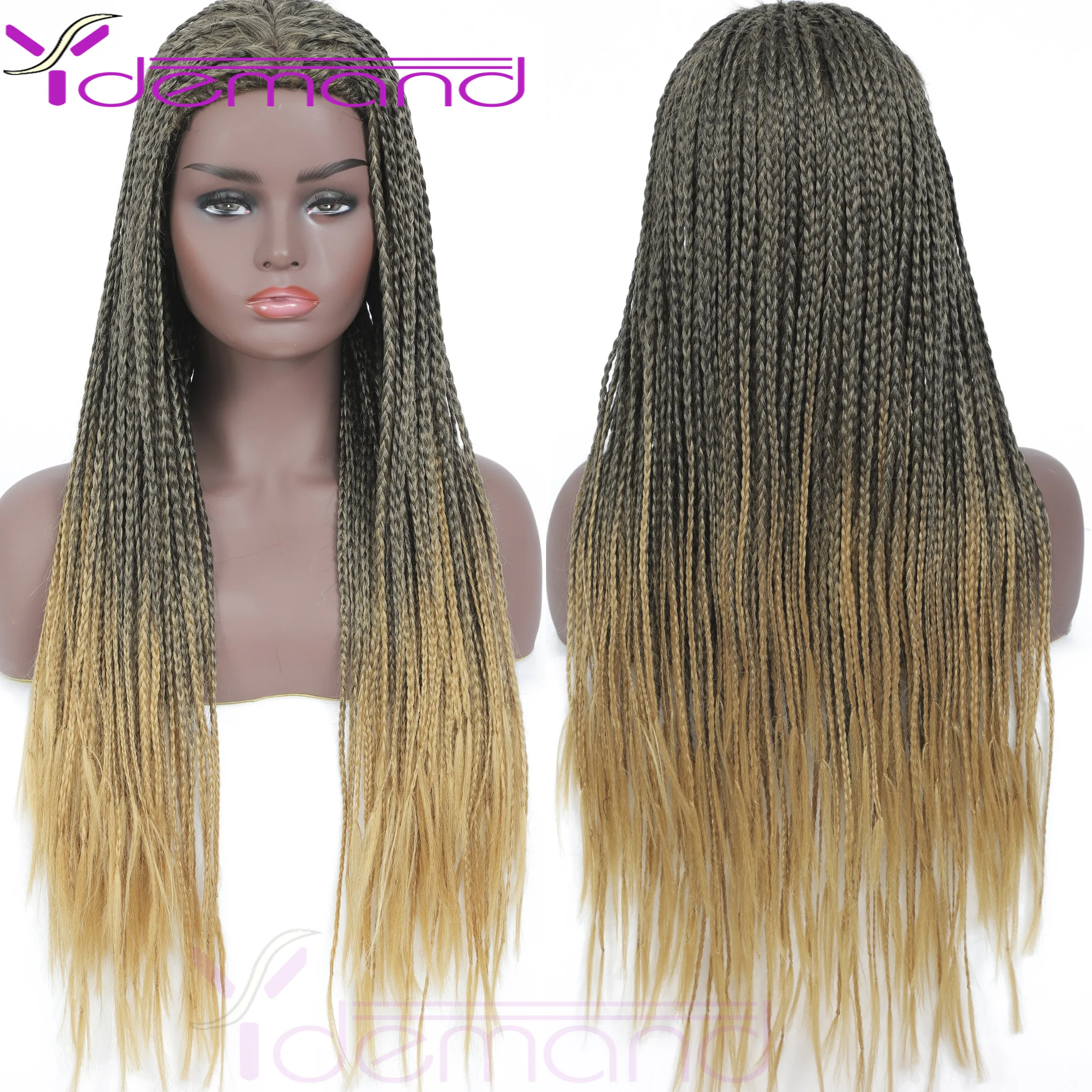 Synthetic Hair Wigs Blonde Braided 3X Twist Braid Crochet Hair Box Braids For Black Women Or Men