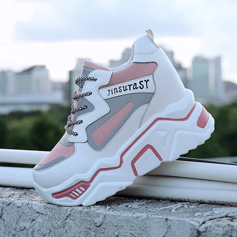 

2019 Platform Wedges Women's Sneakers Spring and Autumn High Quality Mesh Breathable Increased Women's Shoes Casual Shoes