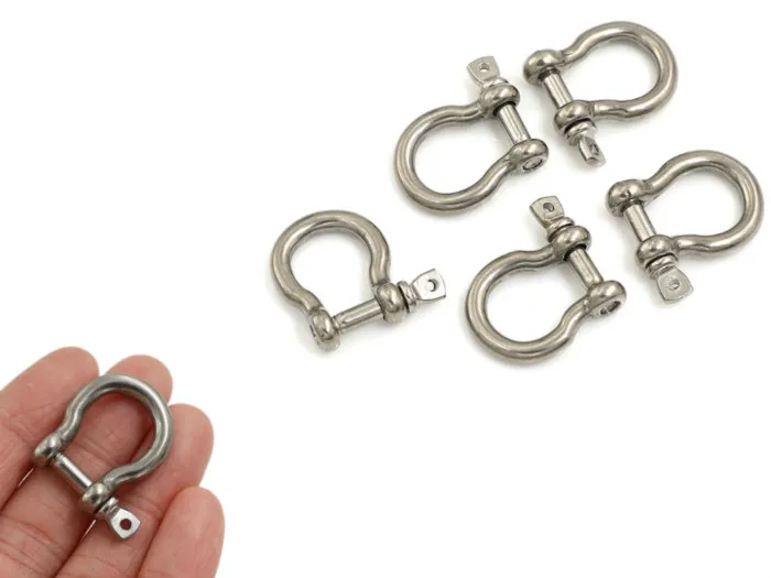 

5Pcs/lot M4 Silver 304 Stainless Steel Rustproof Screw Pin Anchor Bow Shackle Clevis European Style