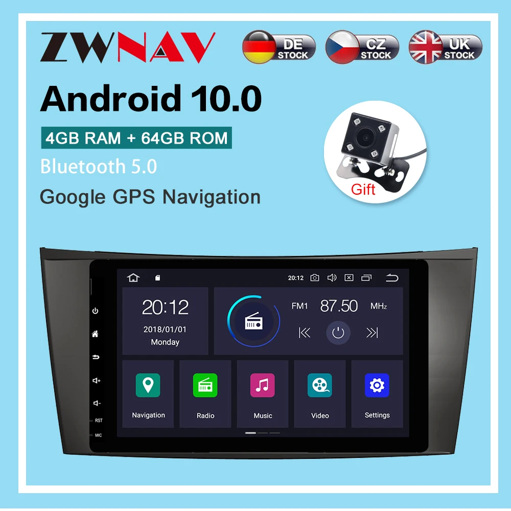 

Android 10.0 4+64G Car Radio GPS Navigation for Benz E-Class W211 CLS W219 Multimedia Player Radio stereo head unit build in dsp