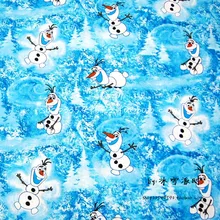 105 см Ширина снеговик Олаф зима Toss синий хлопок ткань для мальчиков одежда занавес домашний текстиль наволочка DIY-BK696