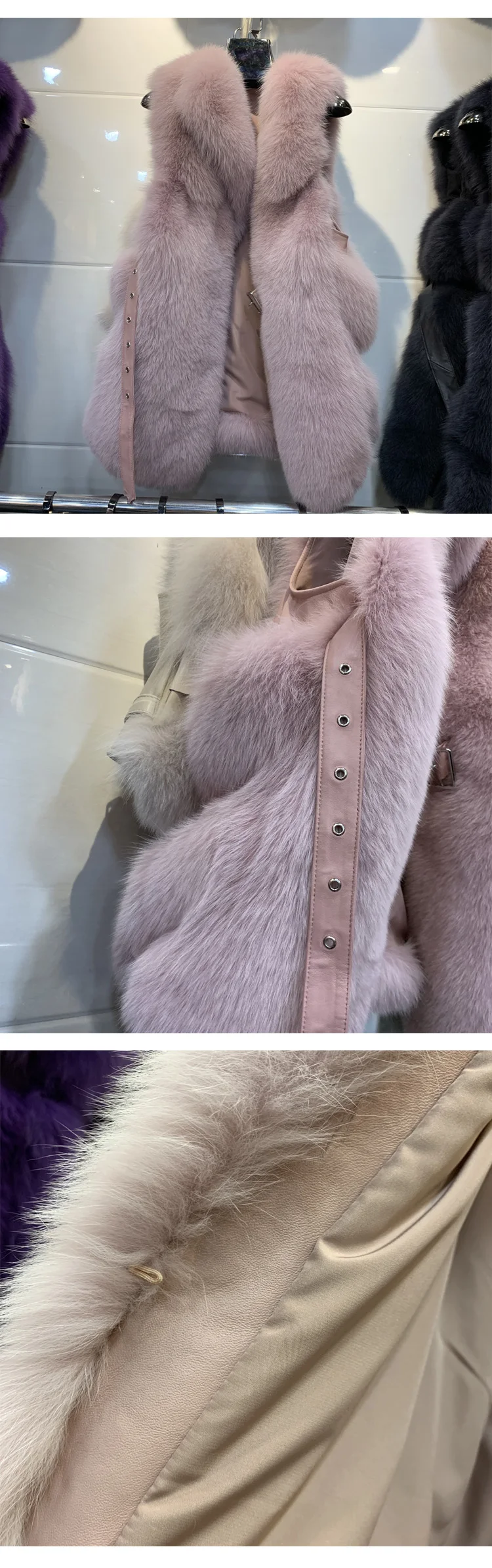 Discount 2019 New high quality gorgeous natural fox fur vest for women jacket waistcoat sleeveless winter warm natural fur vests 1