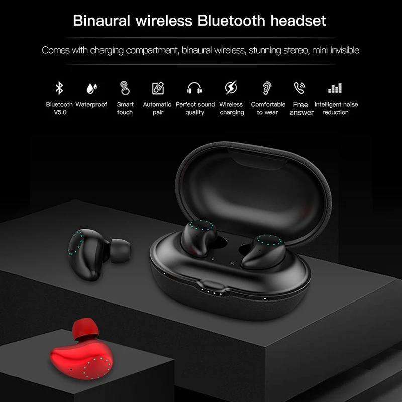 2 пары C8 настоящие беспроводные Bluetooth наушники 5 0 Спортивные гарнитура