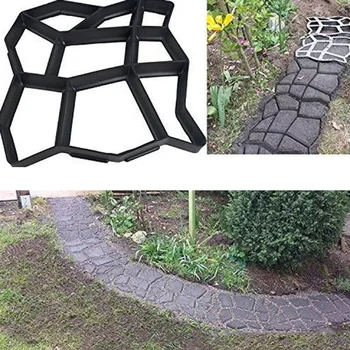 

Black Plastic Making DIY Paving Mould Home Garden Floor Road Concrete Stepping Driveway Stone Path Mold Patio Maker