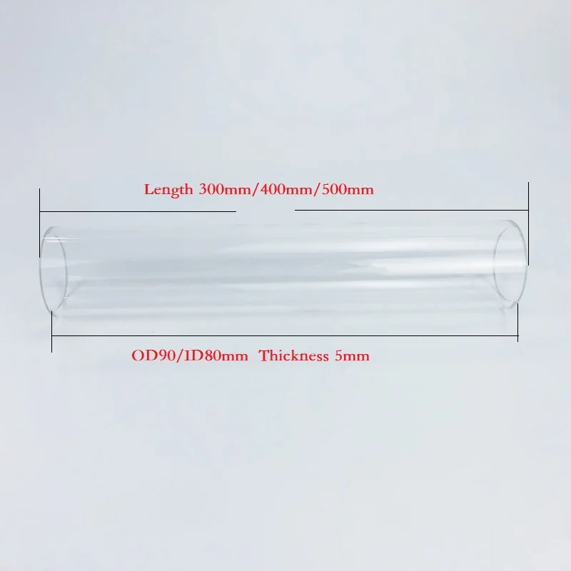 

Borosilicate Glass Column, Outer Diameter 90mm ,Inside Diameter 80mm, Height 150/200/250/300/400/500mm Glass Column