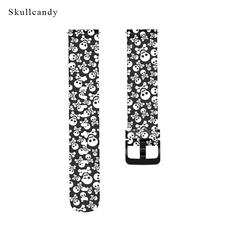 Skullcandy BOORUI 20 мм Amazfit Bip различные принты Мягкий Силиконовый ремешок для Xiaomi Huami Amazfit ремешок Bip correa Amazfit Bip ремешок для часов - Цвет: Skullcandy