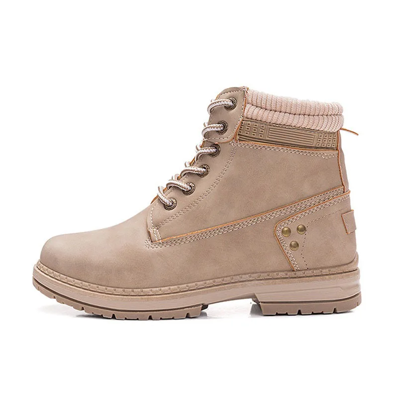 

COZULMA Women Autumn Winter Lace-up Ankle Boots Shoes Lady Fashion Work Boots Female Bootie 4 Colors Plus Size 36-41