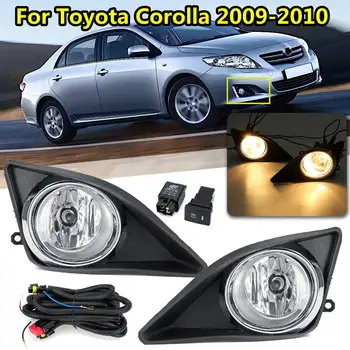 

1 Pair Car 12v Front Bumper Fog Light Lamp With Cover Harness Kit For Toyota Corolla 2009 2010 Styling Replacement Gloss Trim