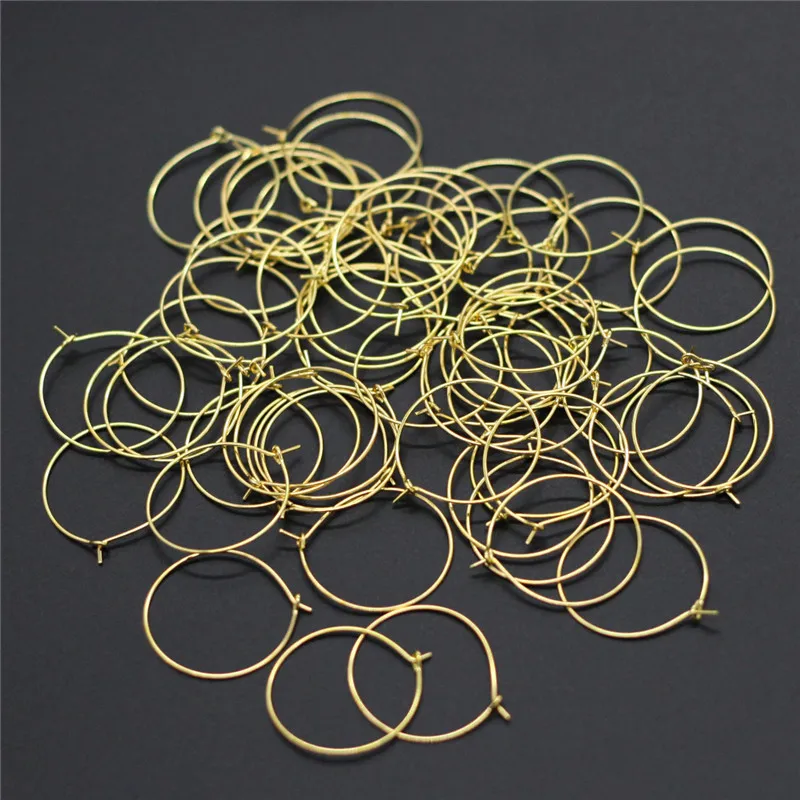 

TTLIFE 100pcs Wine Glass Charm Rings Silver Earring Hoops Metal Wire Hoops Earrings Drink Markers DIY Party Decoration