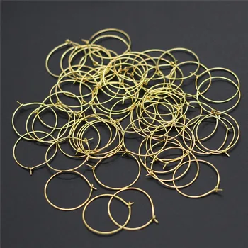

TTLIFE 100pcs Wine Glass Charm Rings Silver Earring Hoops Metal Wire Hoops Earrings Drink Markers DIY Party Decoration
