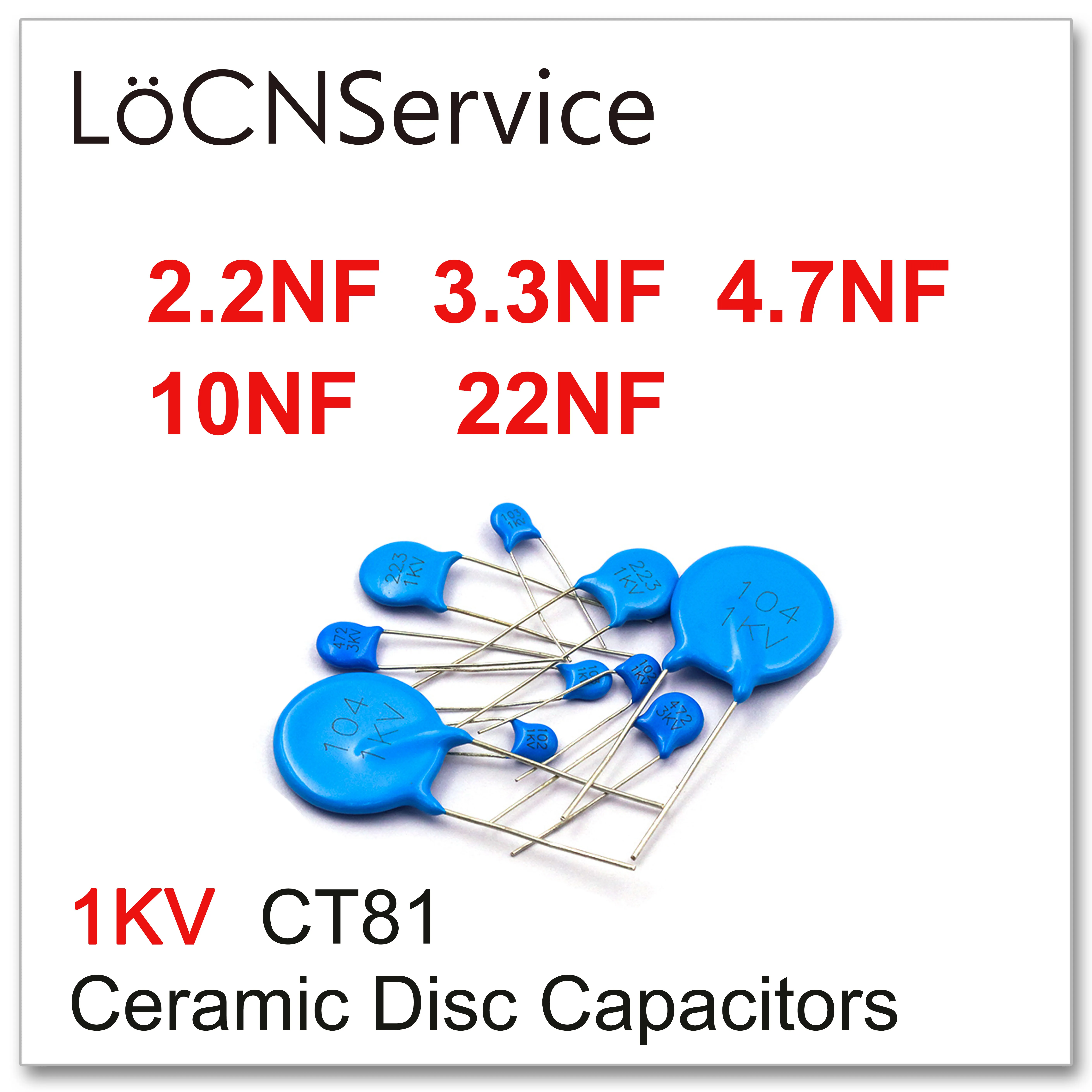 Керамические дисковые конденсаторы LoCNService 1000 шт CT81 в 222 НФ 332 472 10 нФ 22 Высокое