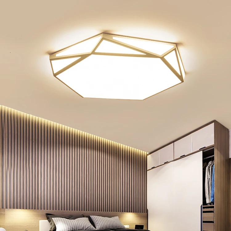 

Led Bedroom Lamp Simplicity Modern Geometry Absorb Top Light Northern Europe Cozy Romantic Main Room Originality Lamps And
