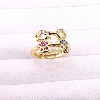 

10Pcs Gold Color cubic zirconia Finger Rings Jewelry Accessories Women Luxury Adjusted Rings