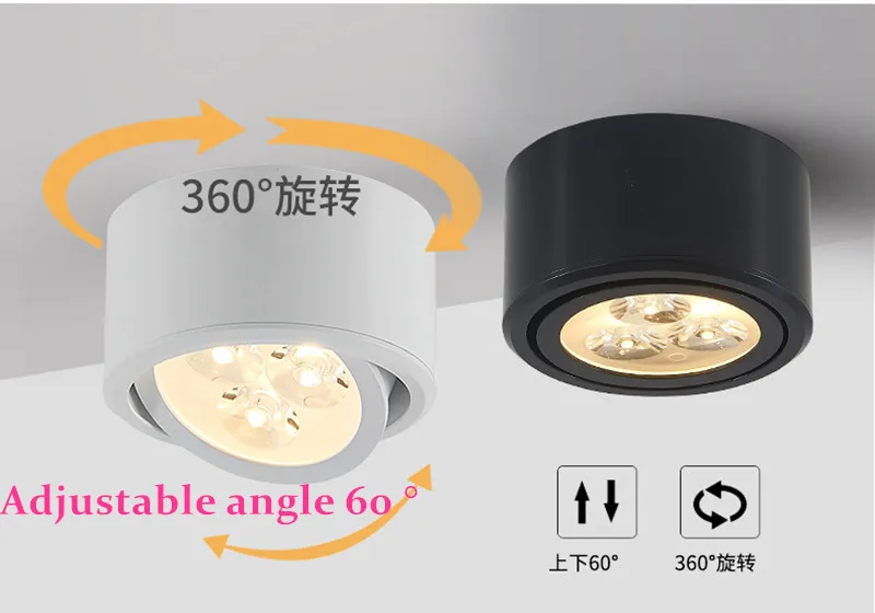 표면 장착 천장 조명 다운라이트, AC85-265V COB LED 천장 램프, 스포트라이트 실내 조명, SMD5730, 6W, 10W, 14W, 18W, 24W