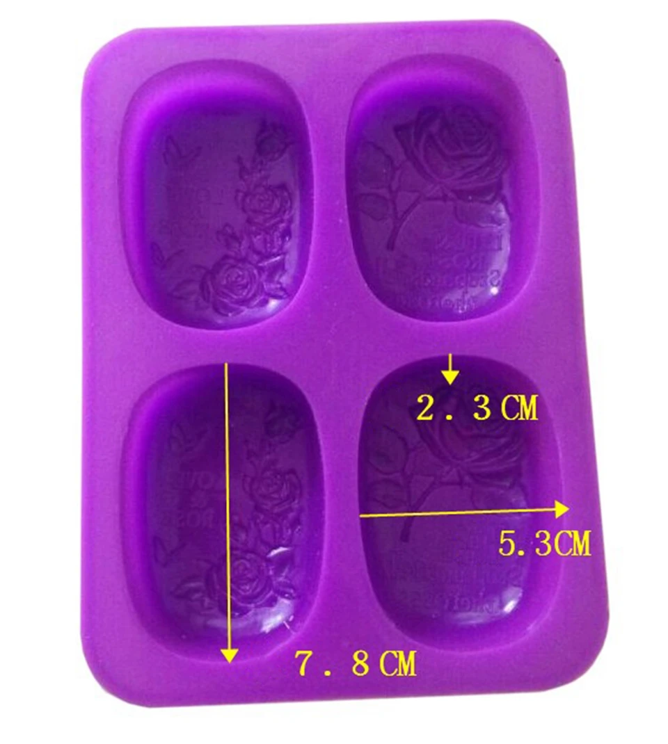 4 полости прямоугольник 3d силиконовые формы для мыла 3d цветок силиконовые формы для мыла Diy ручной работы ремесло