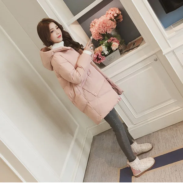 

Photo Shoot 2019 Winter CHIC Cotton Overcoat Thick down Jacket Cotton-padded Clothes Mid-length Loose-Fit Harajuku Cotton-padded