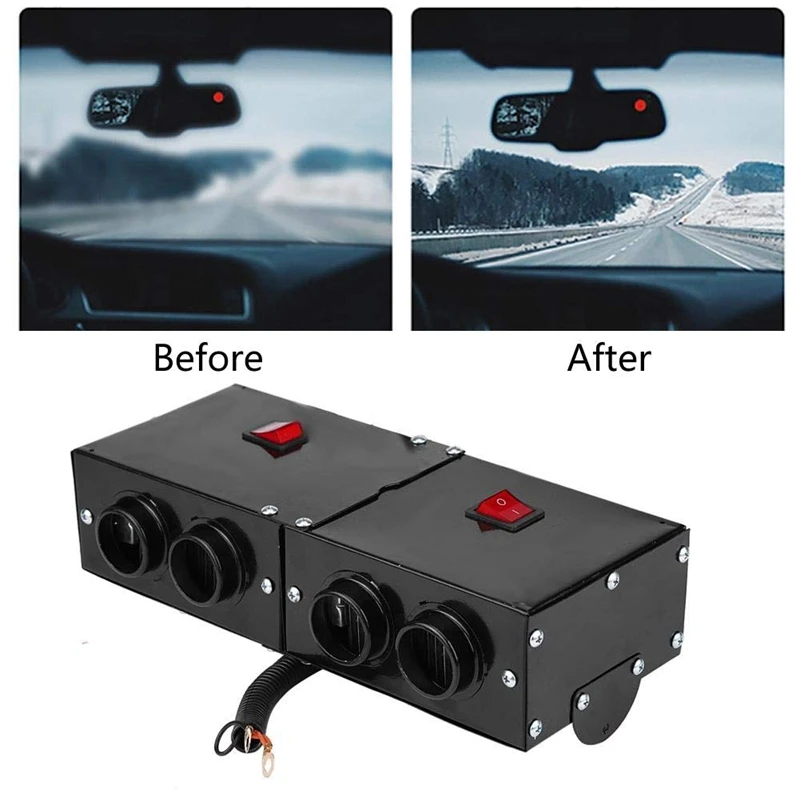 24V 500W автомобиль тепловентилятор, 4 Порты и разъёмы Профессиональный Портативный автомобиля лобового стекла автомобиля влагоулавливатель подушка безопасности-компактный нагреватель воздуха на дизельном топливе, Отопление Теплее