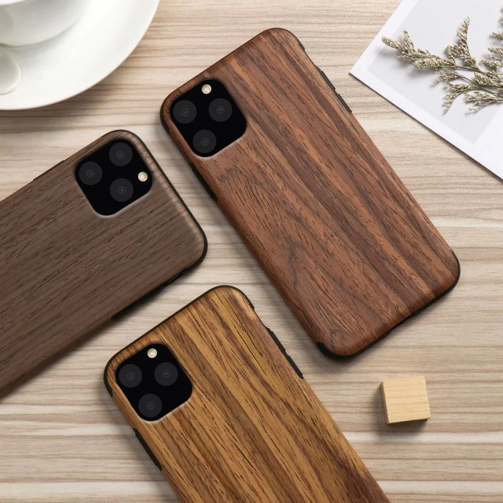 

LLZ.COQUE Wood Grain Case for IPhone 11 Pro XS Max XR X 6 6S Plus 5 5S SE 7 8 Plus Soft Silicon Glitter Bumper Cover Funda Capa