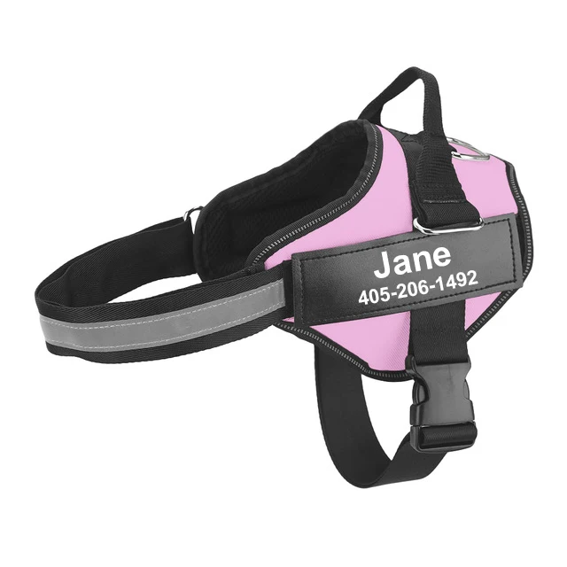 New-Personalized-Dog-Harness-Reflective-Breathable-Adjustable-Pet-Harness-Vest-ID-custom-Velcro-Outdoor-Walking-Dog