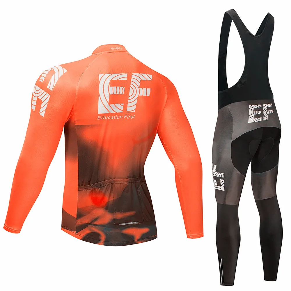 EF Мужская велосипедная футболка с длинным рукавом, комплект MTB велосипедная одежда, Майо Ropa Ciclismo Hombre, велосипедная одежда, 9D гелевая одежда для обучения