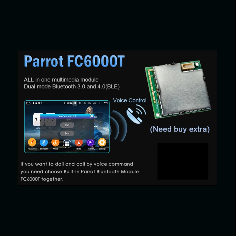 Klyde Parrot Bluetooth Fc6000t Built In Chip Add Hand Free Voice Calling Function Aliexpress