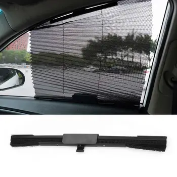 

Vehemo Nylon Mesh Car Pleated Curtains Car Fold Curtain Sun Car Sunshade Fold Curtain Visor Side Window Durable Shield