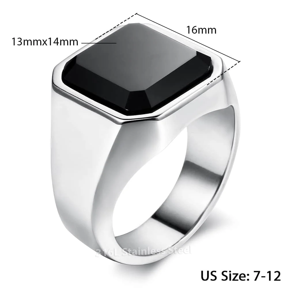 Hommes Argent/Noir/Or Bague Acier Inoxydable Mari Punk Rock Cube Band Taille 7-11 Hommes Argent/Noir/Or Bague Acier Inoxydable Mari Punk Rock Cube Band Taille 7-11