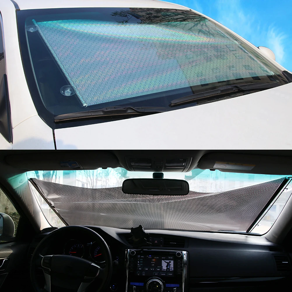 2021 Retractable Car Front Window Sunshades PVC Auto Windows Sun Shade Anti-UV Protection Sun Visor UV Protection car covers