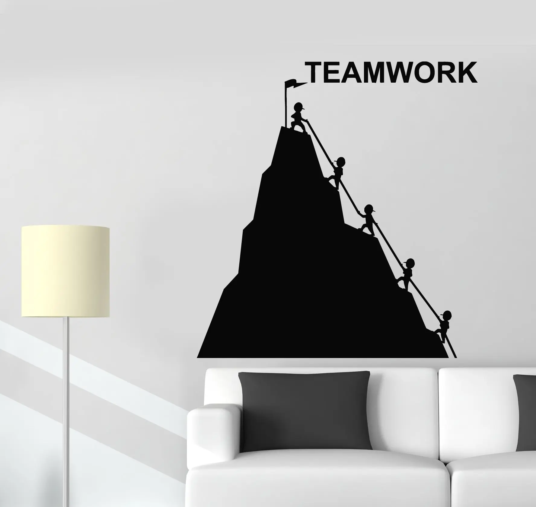 

Office Vinyl Wall Sticker Teamwork Mountaineering Top Sticker Decal Inspirational Creative Wall Sticker Classroom Home Decorbg18