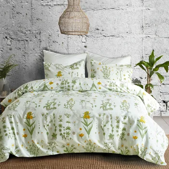 

BBSET Fresh Pattern Bedding Set 3Pcs/Set Pillowcase & Duvet Cover Sets Cotton Bed Set Home Bed Textile Products Roupa De Cama