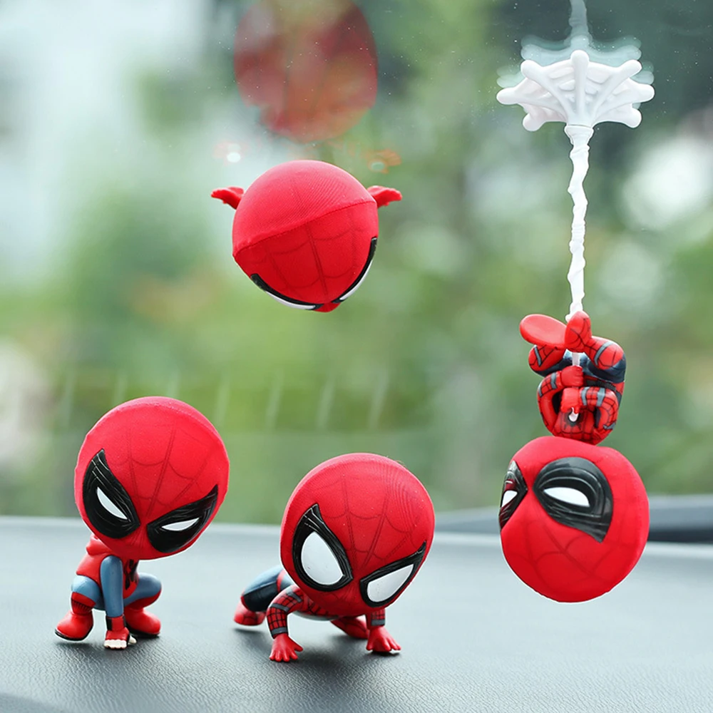 Marvel Человек-паук в действии автомобиль модель человека-паука трясущийся головой игрушка авто Интерьер приборной панели украшение Кукла Подарочный аксессуар для автомобиля