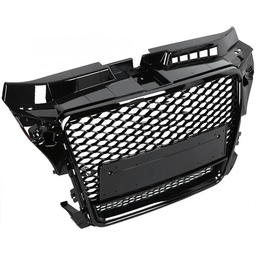 For RS3 Style Front Sport Hex Mesh Honeycomb Hood Grill Black for Audi A3/S3 8P 2009 2010 2011 2012 Auto Accessories